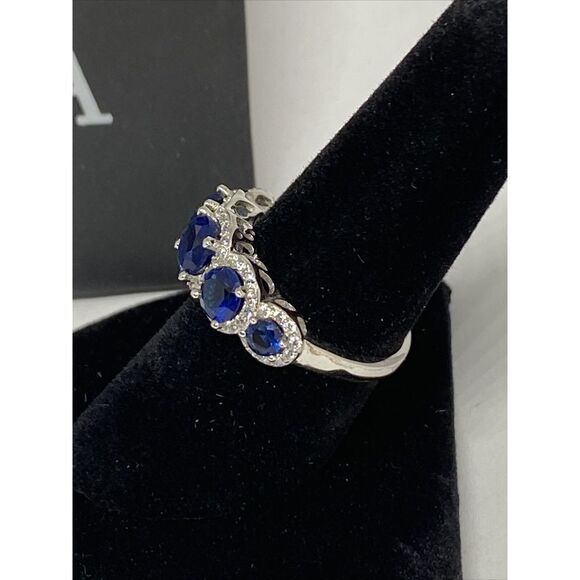 SRG388SP Simulated Sapphire Ring Dark Blue in Sterling Silver MSRP $135 JW68 - Picture 3 of 7